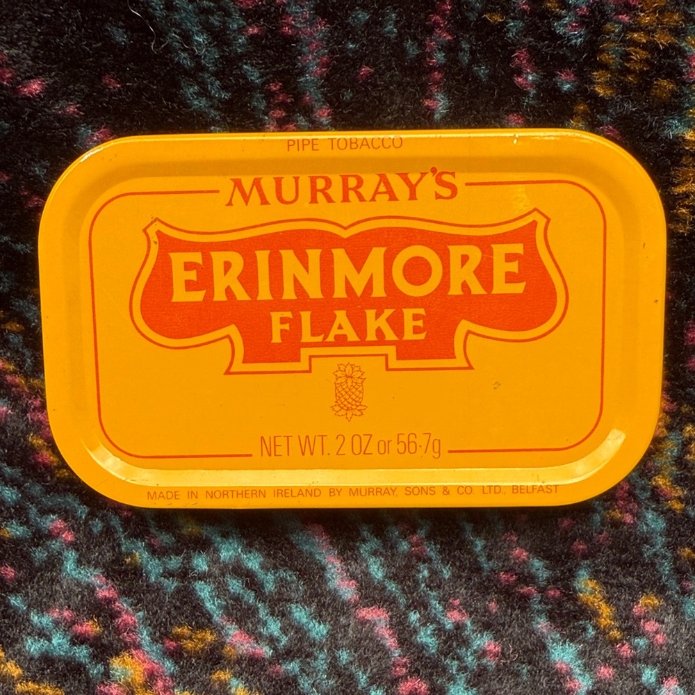 Vintage Orange Murray’s Erinmore Flake Tin, Ireland